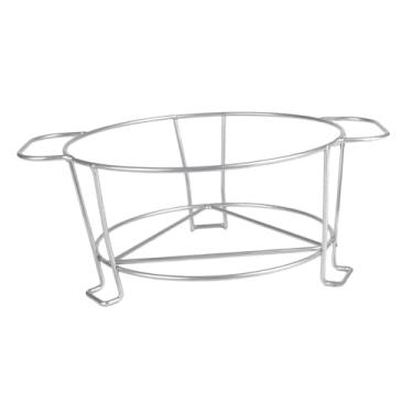 Imagem de ＫＬＫＣＭＳ Prateleira de grelha de suporte de fogão de aço inoxidável com alça dupla para camping, churrasco, pesca, piqueniques, S Prata