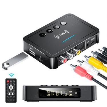 Imagem de Transmissor Receptor Digital Áudio Bluetooth 5.0 Tv Usb Fm - BBACOMERC