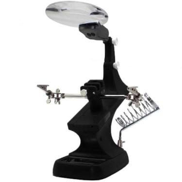 Imagem de Lupa De Mesa Bancada Garras Iluminação Led Usb Gt317-B - Lorben