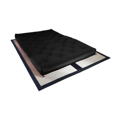 Imagem de Colchão Futon Casal Dobrável Sofa Cama Preto