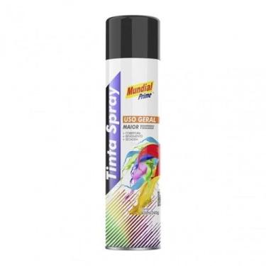 Imagem de Tinta uso geral spray preto fosco mundial prime lata 400ml cod.ae01000