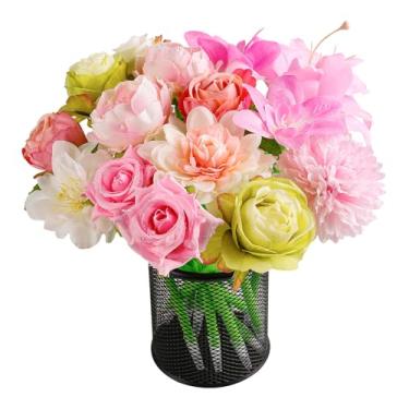 Imagem de Leery 15 canetas de flores, canetas esferográficas rosa para o Dia dos Namorados para mulheres, canetas de tinta gel floral para o dia das mães, aniversário, casamento, presente para namorada, esposa