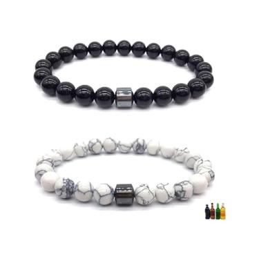 Imagem de IQPDYV 2 pulseiras antiálcool para homens e mulheres, pulseira de manifestação de álcool para aliviar a ansiedade, estresse, reduz beber, pulseiras, joias presentes, no, Pedra, Sem Pedra Preciosa
