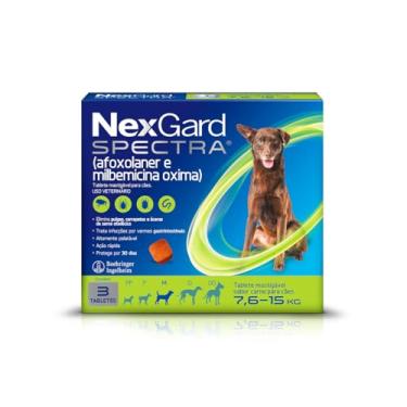 Imagem de NexGard Spectra Antipulgas e Carrapatos e Vermífugo para Cães 7,6-15kg - 3 tabletes