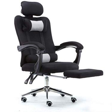 Imagem de Mesa de computador de escritório para jogos com encosto alto PC Racing Executive ergonômico ajustável com encosto de cabeça e suporte lombar com assento para os pés