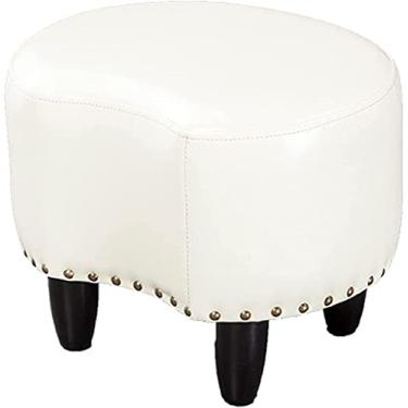 Imagem de Espreguiçadeira pequena para casa moderna, apoio para os pés para sala de estar com esponja de alta resiliência, macio e confortável, moldura de madeira maciça, suporte de carga forte