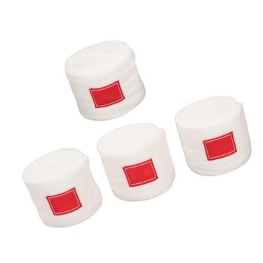 Imagem de SUNGOOYUE Envoltórios Protetores para Pernas de Cavalo, Bandagens de lã Macia para Pernas, 4 Peças para Treinamento Diário ou Competição (Branco)