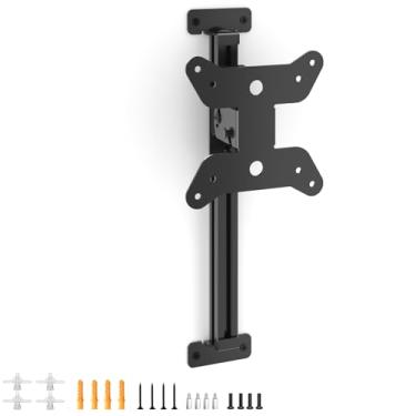 Imagem de Suporte de parede de monitor único ajustável de altura de 17 a 32 polegadas para estações de trabalho em pé, serve para 1 tela com VESA máximo de 75 x 75 mm e 100 x 100 mm, preto, com parafusos