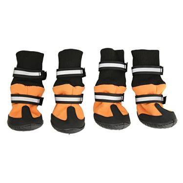Imagem de YOUTHINK Botas para Cachorro Macias e Antiderrapantes, Sapatos Reflexivos Ajustáveis ​​para Animais de Estimação, Caminhadas, Caminhada, Corrida, Laranja (XL)
