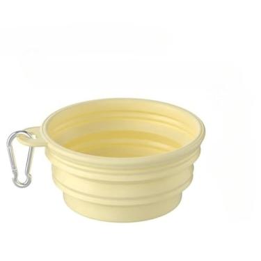 Imagem de retrátil de silicone para beberGancho prático, para passeios com cães e gatos, acessório portátil e resistente ao desgaste para animais de estimação (Beige-1000ml)