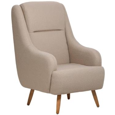 Imagem de Poltrona De Amamentação Fixa Pés Manu Fábula D02 Bouclê Marrom Claro B-122 - Lyam Decor