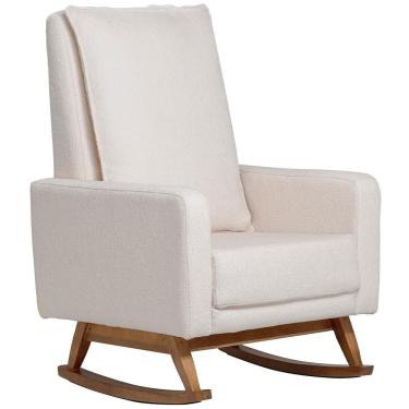 Imagem de Poltrona De Amamentação Com Balanço Base Nina Noah D02 Bouclê Off White B-114 - Lyam Decor