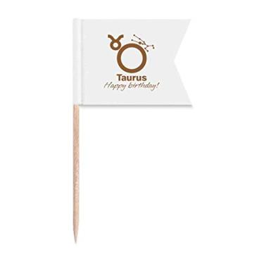 Imagem de Marcação de palito de dente de touro, celebração de aniversário, bandeira de palito de dente, marcação para festa de bolo e comida