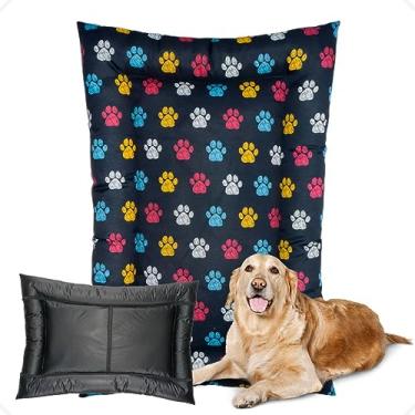 Imagem de Colchonete Colchão Grande Pet Cachorro e Gato Impermeável 120x70cm (Marinho Colorido)