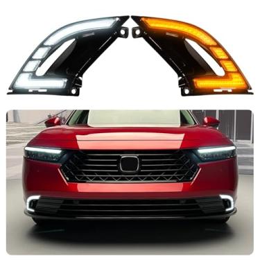 Imagem de Luzes de LED de corrida diurna para Honda Accord DRL 2023 2024 para luzes de neblina dianteiras Accord de 11ª geração Luzes de seta âmbar