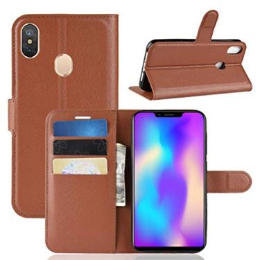 Imagem de LEAGOO S9 Capa, carteira flip de couro PU premium com compartimento para cartão, suporte e fecho magnético [capa interior TPU à prova de choque] Compatível com LEAGOO S9