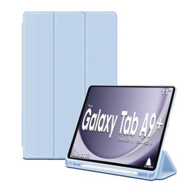 Imagem de Capa Smart Case C/Compartimento Para Pen Para Tablet Samsung Galaxy Tab A9+ Plus 11" Sm-X210 / Sm-X216 Ano 2023 Premium - Alamo (AZUL CLARO)