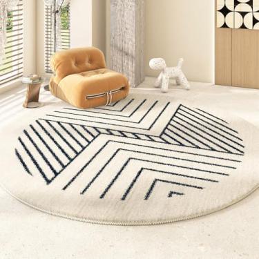 Imagem de Tapetes minimalistas modernos para o quarto grande área sala de estar decoração tapete redondo engrossado casa pelúcia lounge tapete, g, 160x160cm