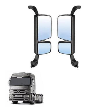 Imagem de Conjunto Retrovisor Completo Mb Actros Com Desembaçador Par - Globo