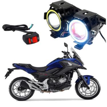 Imagem de Par Farol de Milha para Moto Honda NC 750X 2015 Angel Eye U7 Mini - U7