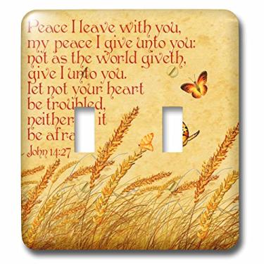 Imagem de 3dRose lsp_262335_2 Citação da Bíblia João Jesus disse Peace I give unto you, fundo do prado Alternar Interruptor