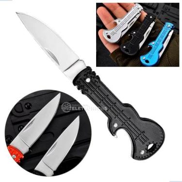 Imagem de Mini Canivete Chaveiro Guitarra Multifuncional com Lâmina Dobrável e A