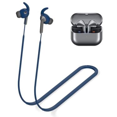 Imagem de Alça antiperda para Galaxy Buds 3 Pro ultra forte esportiva de silicone macio acessórios compatíveis com Samsung Galaxy Buds Pro 3 cordão de pescoço (azul noturno)