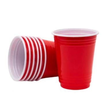 Imagem de Copo Descartável Americano Bio Vermelho 400ml Pacote c/25un Trik Trik