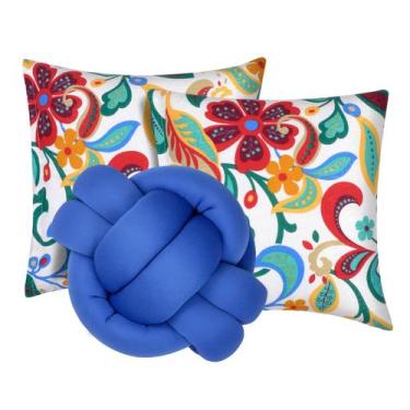 Imagem de Kit 2 Almofadas Decorativas cheias mais Almofada Nó Azul - CasaHome