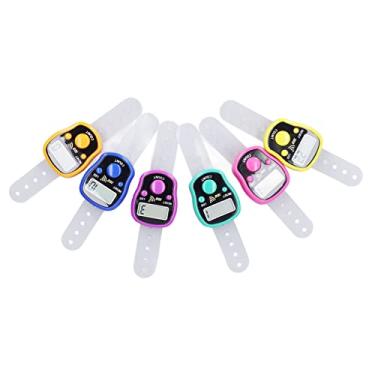 Imagem de Contador de Cliques, Contador de Pontos 6 PCs Counter Eletrônico de Dedo Leve Ajuste Ajustável Clicker Counter Clicker Com Luz LED para tricô de crochê