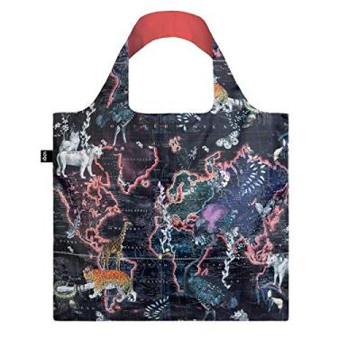 Imagem de LOQI Bolsa de compras reutilizável Artist Kristjana S Williams Interiors, O/S, mapa do mundo
