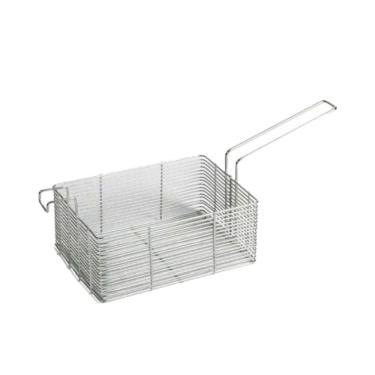 Imagem de Cesto Para Frituras Arame Em Aço Inox Reforçado 24x17x8,5cm