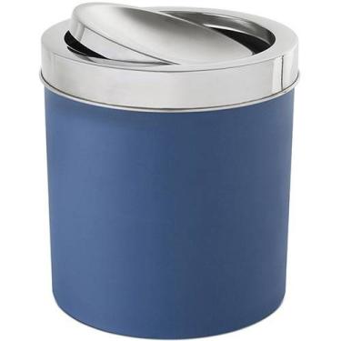 Imagem de Lixeira Tampa Basculante 18,5Cmx20Cm Brinox Azul