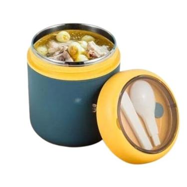 Imagem de Pote Térmico para Sopa com Colher, Aço Inox 304, Isolamento 6h, Multicores