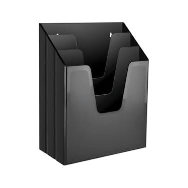 Imagem de Organizador A4 Acrílico Vertical Para Folha Sulfite, Papéis, Documentos e Escritórios(Preto)