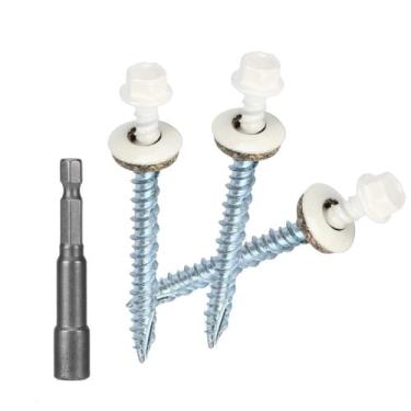 Imagem de Parafusos de telhado de metal Bobibbi 10x5cm Brite White 250Pcs