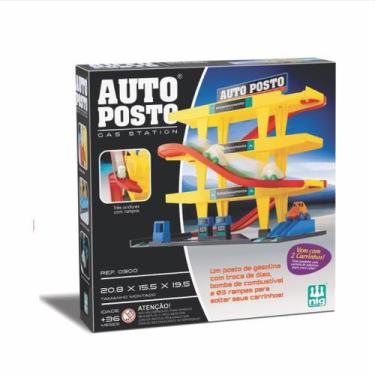 Imagem de Auto Posto Infantil Nig Brinquedos com 2 Carrinhos e 3 Andares Pista d