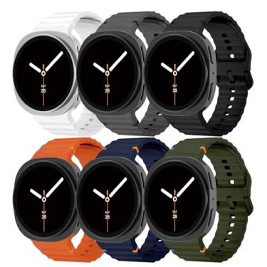 Imagem de Pulseira esportiva para Samsung Galaxy Watch 8 de 40 mm e 44 mm/8 Classic 46 mm para homens e mulheres, pulseira de substituição de silicone macio para Samsung Galaxy Watch 8 Classic de 46 mm/8 de 44