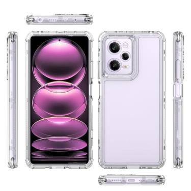 Imagem de Elubugod Compatível com Xiaomi Poco X5 Pro 5G, capa protetora 3 em 1 antiqueda e absorção de choque, compatível com Xiaomi Redmi Note 12 Pro 5G 22101316C/G/I 23013RK75C capa transparente