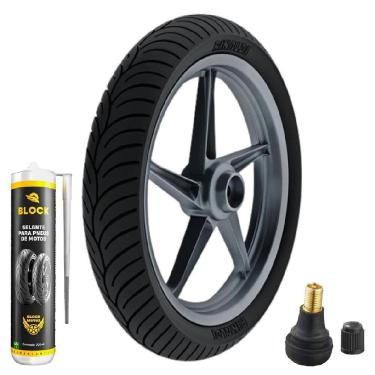 Imagem de Pneu Cg 160 Fan 80/100-18 47p Sem Camara Hb37 Rinaldi + Bico + Selante