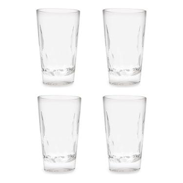 Imagem de Jogo Conjunto Com 04 Copos De Água Suco Acrílico Geométric