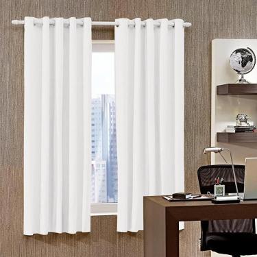 Imagem de Cortina Sala Corta Luz Pvc Dupla Face 4,2X2,5 Branco / Bege
