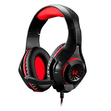 Imagem de Headset Gamer Warrior Rama P3+USB Stereo Adaptador P2 LED Vermelho - PH219