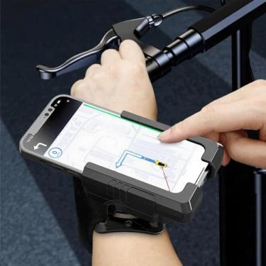 Imagem de Suporte de telefone de braçadeira de corrida, suporte de telefone para braço e pulso [corda retrátil giratória de 360° e embutida], braçadeira para iPhone e Android, para treino, corrida, corrida