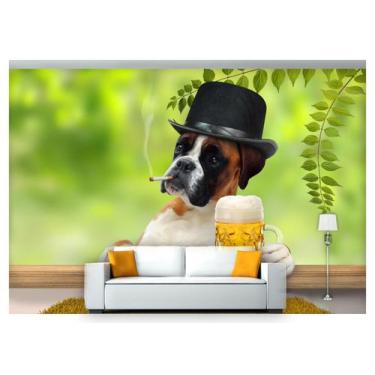 Imagem de Papel De Parede Cachorro Bar Cerveja 3D Anm141 - Você Decora