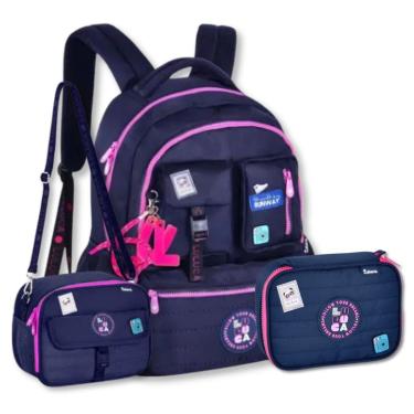 Imagem de Mochila com Lancheira Térmica e Estojo Box Kit Escolar Luluca-Feminino