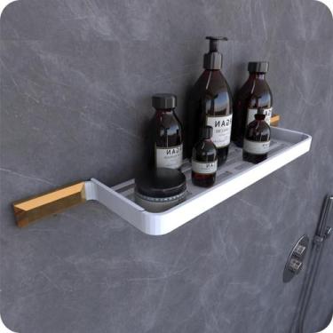 Imagem de Suporte Porta Shampoo Para Banheiro Branco E Gold Empire - Metalcromo