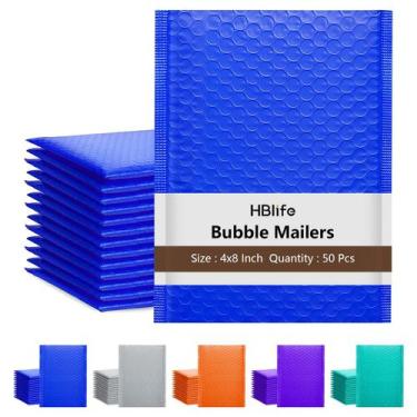 Imagem de Bubble Mailers HBlife Blue Poly 10 x 20 cm 50 unidades para envio
