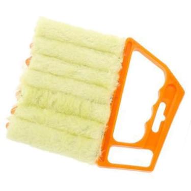 Imagem de LiebeWH Mini Limpador de Persianas, Escova de Limpeza Multifuncional Com Alça Portátil para Remoção de Poeira Em Casa e Escritório, Design Anti-fiapos, Excelente Material, 6,3 X 5,1 pol. (Amarelo)