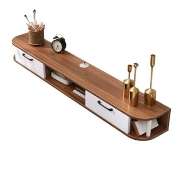 Imagem de Suporte flutuante de TV, suporte de TV, prateleira de entretenimento, prateleira de armazenamento moderna montada na parede, centro de entretenimento, armário de TV, console de mídia, cabana de